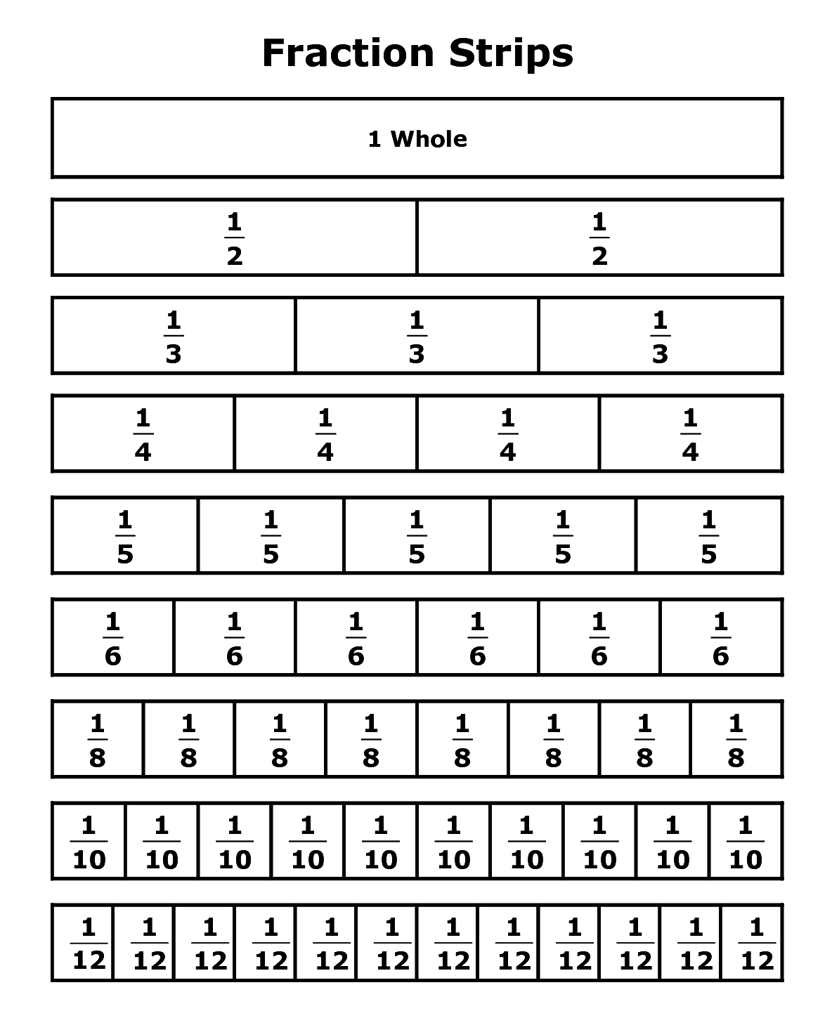 fraction-bars-worksheets