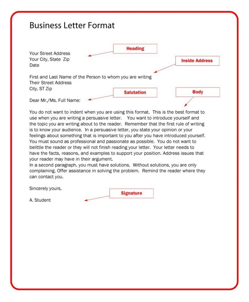 Printable Formal Letter Template Format & Sample