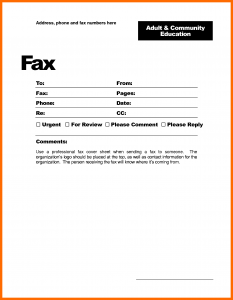 printable fax cover sheet template