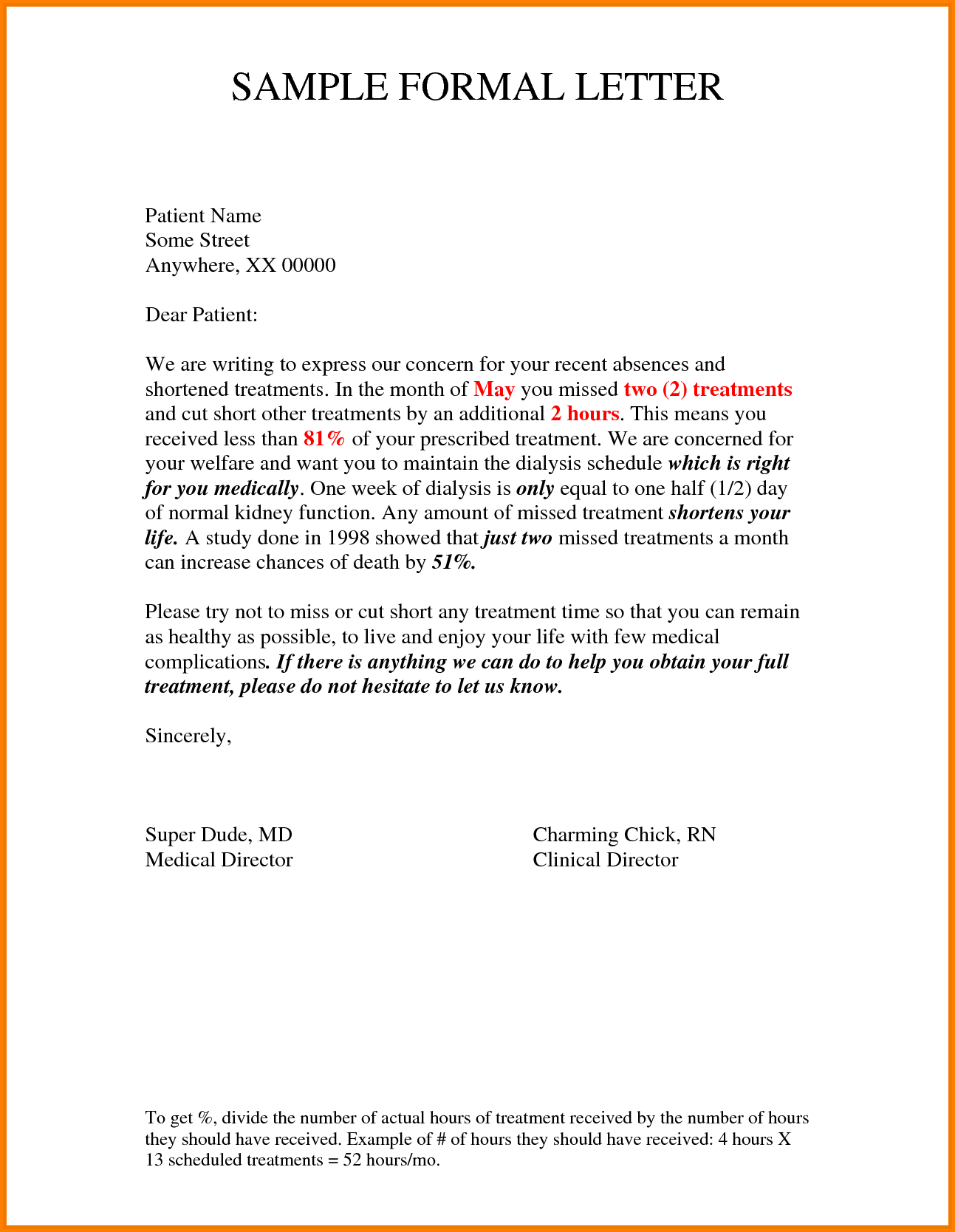 Printable Formal Letter Template Format Sample