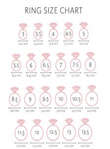 Engagement & Wedding Ring Size Chart Printable