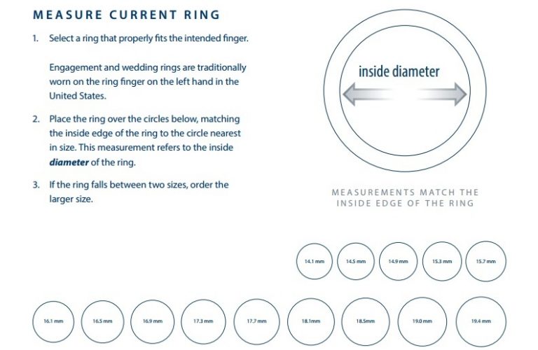 engagement wedding ring size chart printable