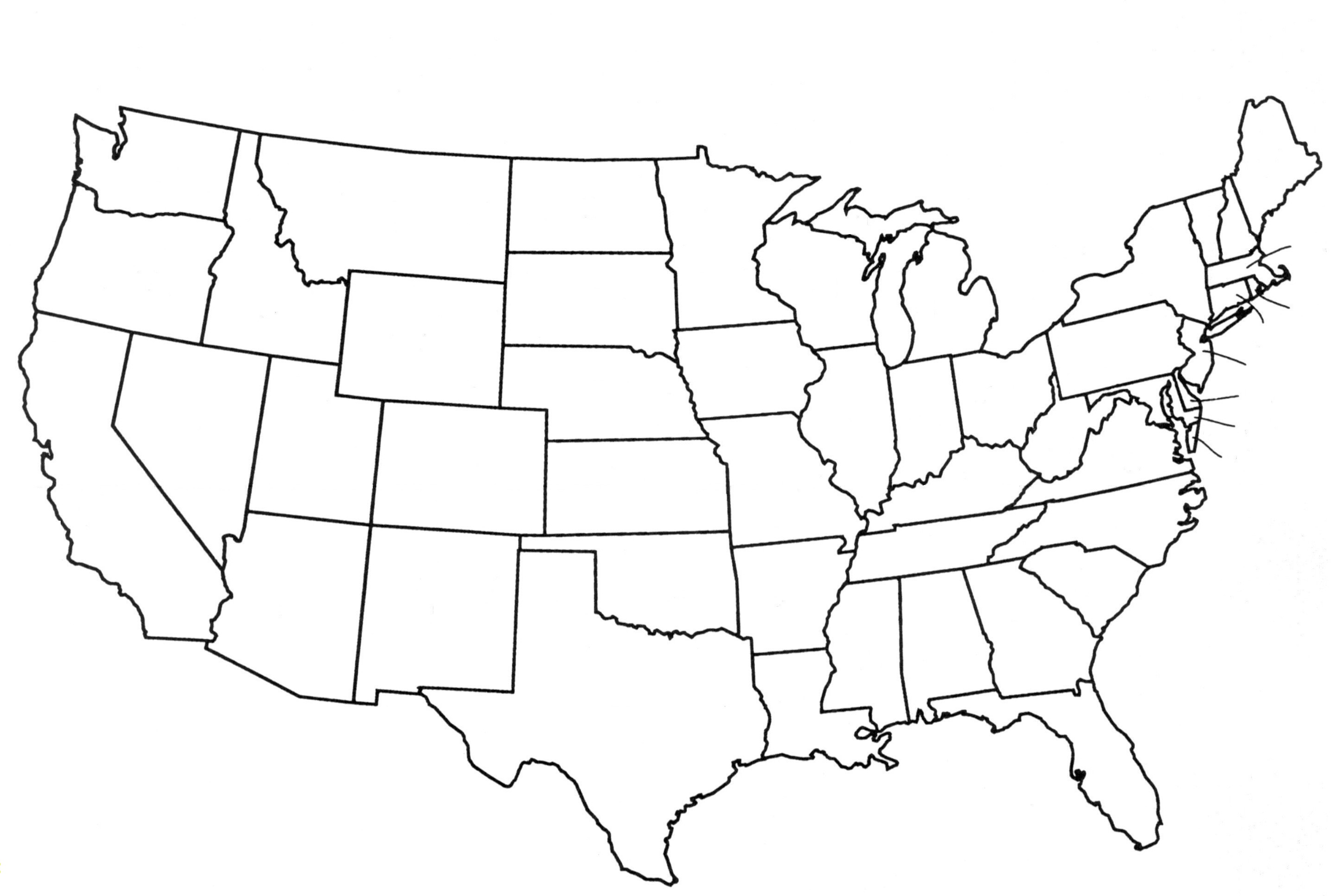 Free Printable Blank Map Of The United States