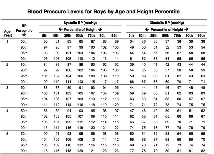 blood pressure chart to print