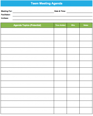 Meeting Agenda Template Word Excel