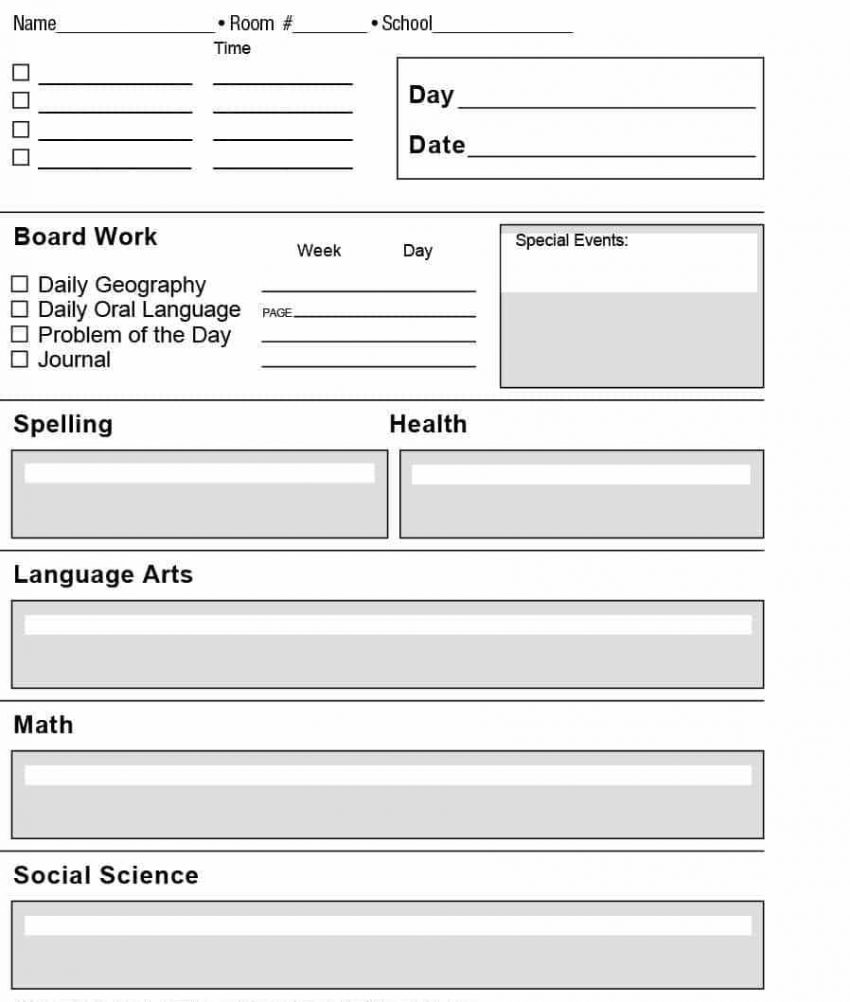 free lesson plan template format