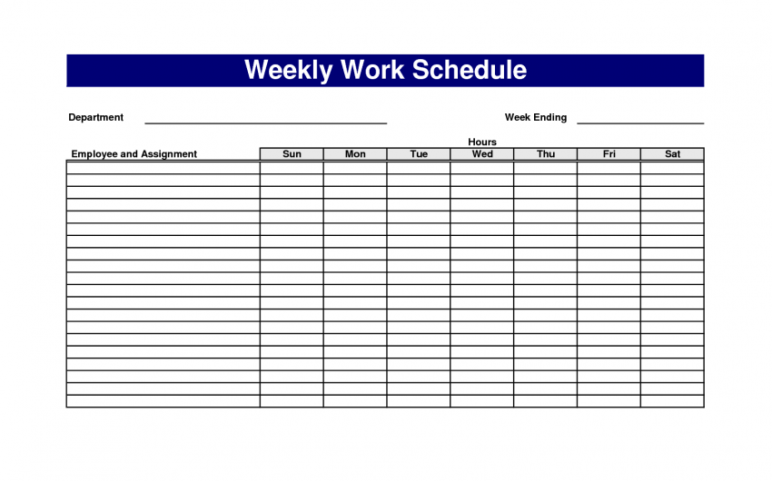 microsoft excel weekly schedule template