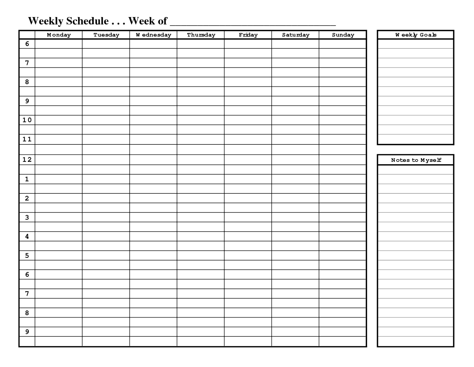 daily schedule template free