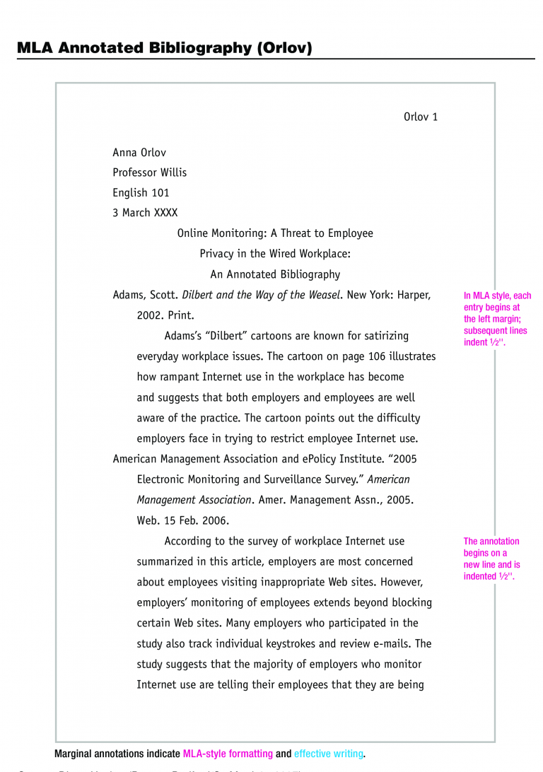 example of an mla formatted essay