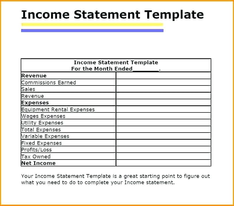 Free Income And Expense Statement Template