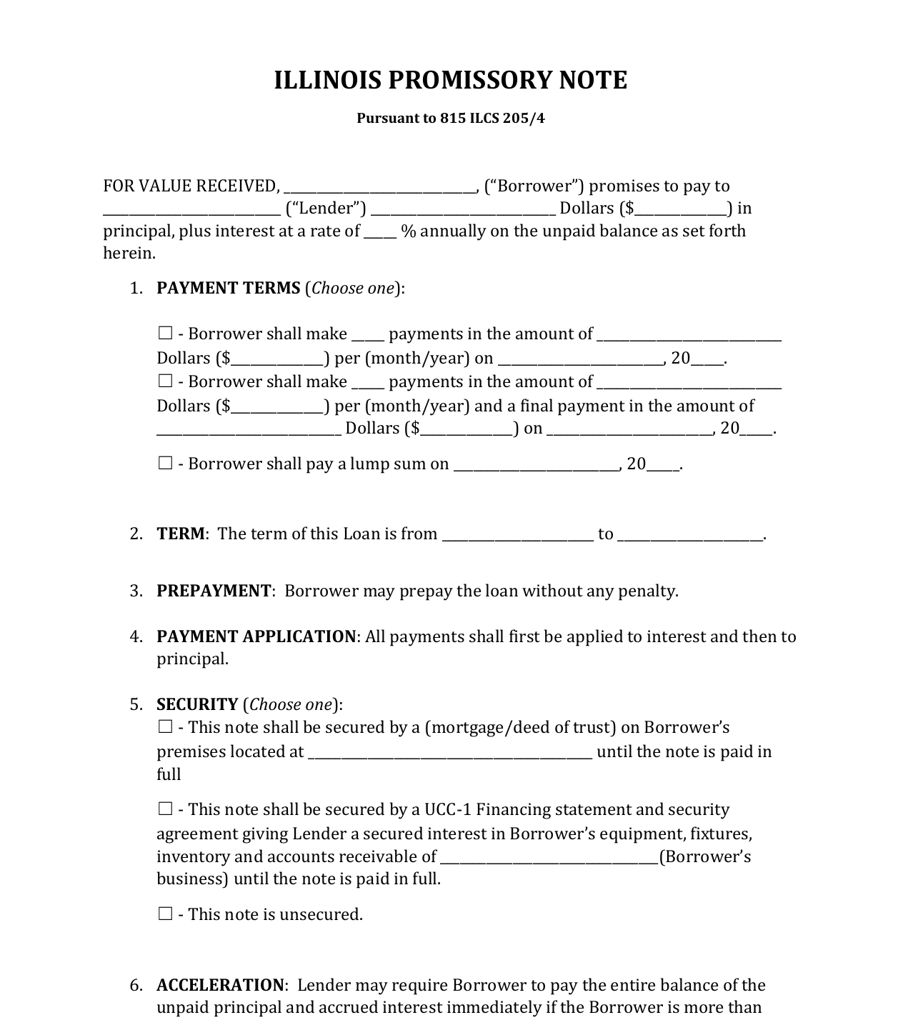 Download Promissory Note Template