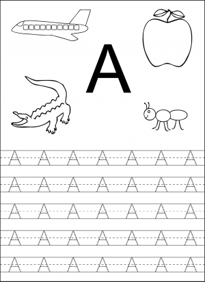 printable letter a worksheets for kindergarten preschoolers one