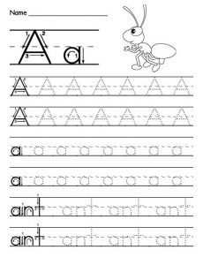 Printable Letter A Worksheets for Kindergarten Preschoolers - One