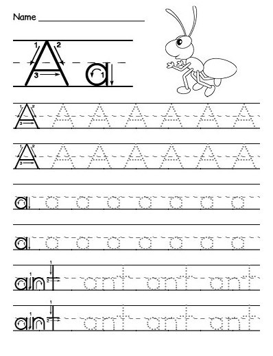 printable letter a worksheets for kindergarten preschoolers one