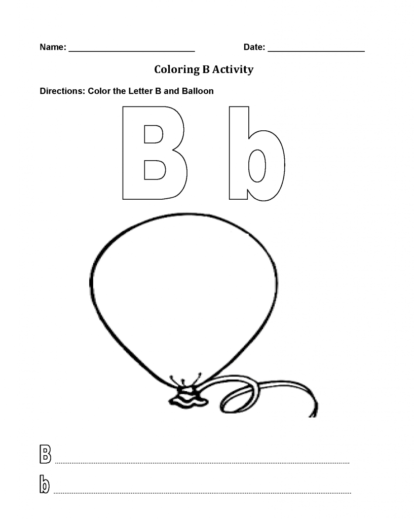 printable letter b worksheets for kindergarten preschoolers