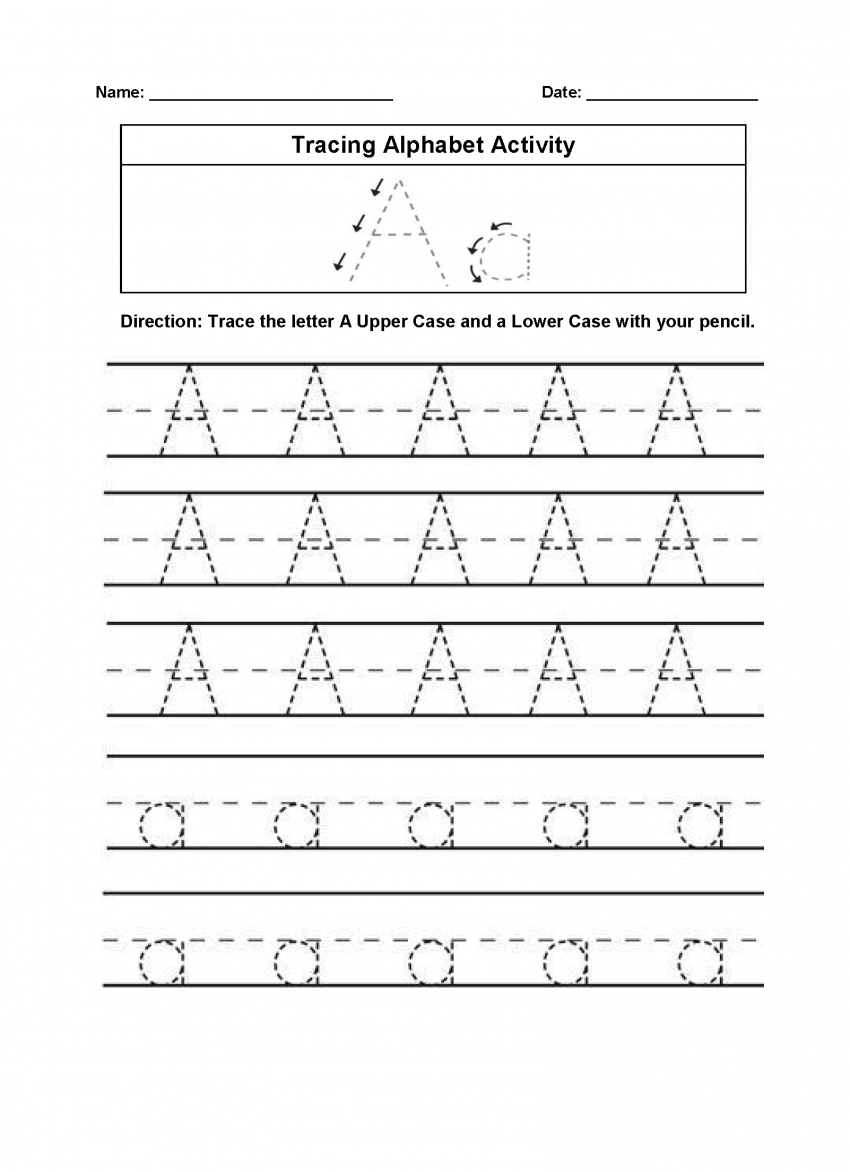 printable letter a worksheets for kindergarten preschoolers one