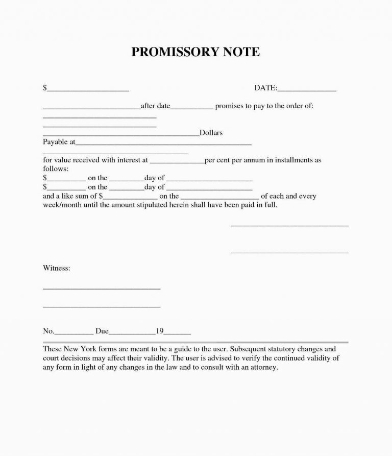 Free Promissory Note Template Word PDF