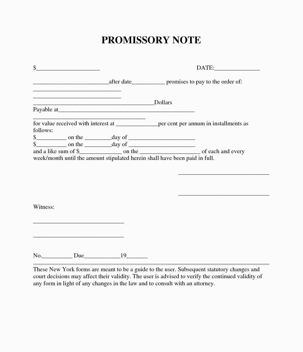 Printable Promissory Note Template - Customize and Print
